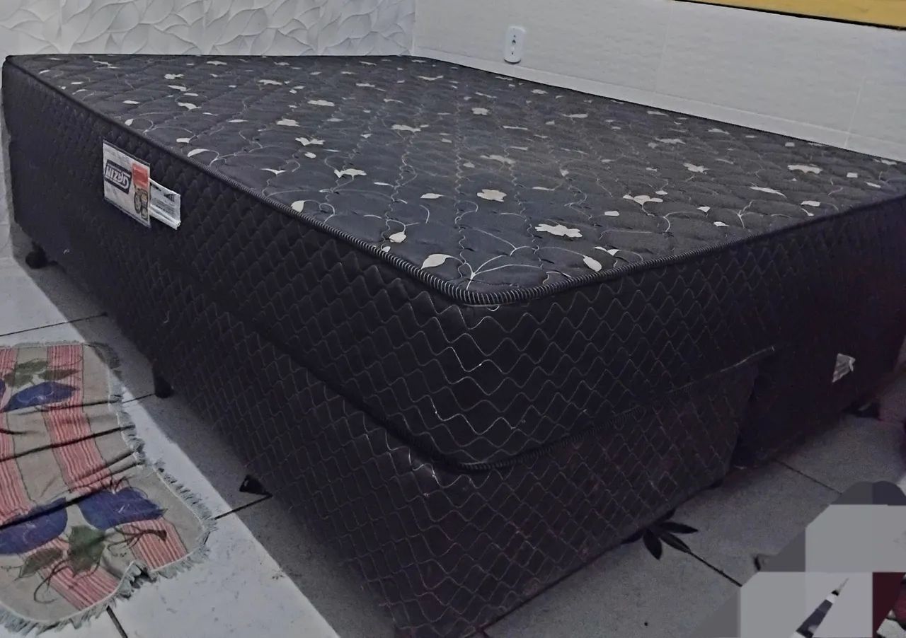 Cama box casal tamanho quem com colchão de espuma  - Foto 2