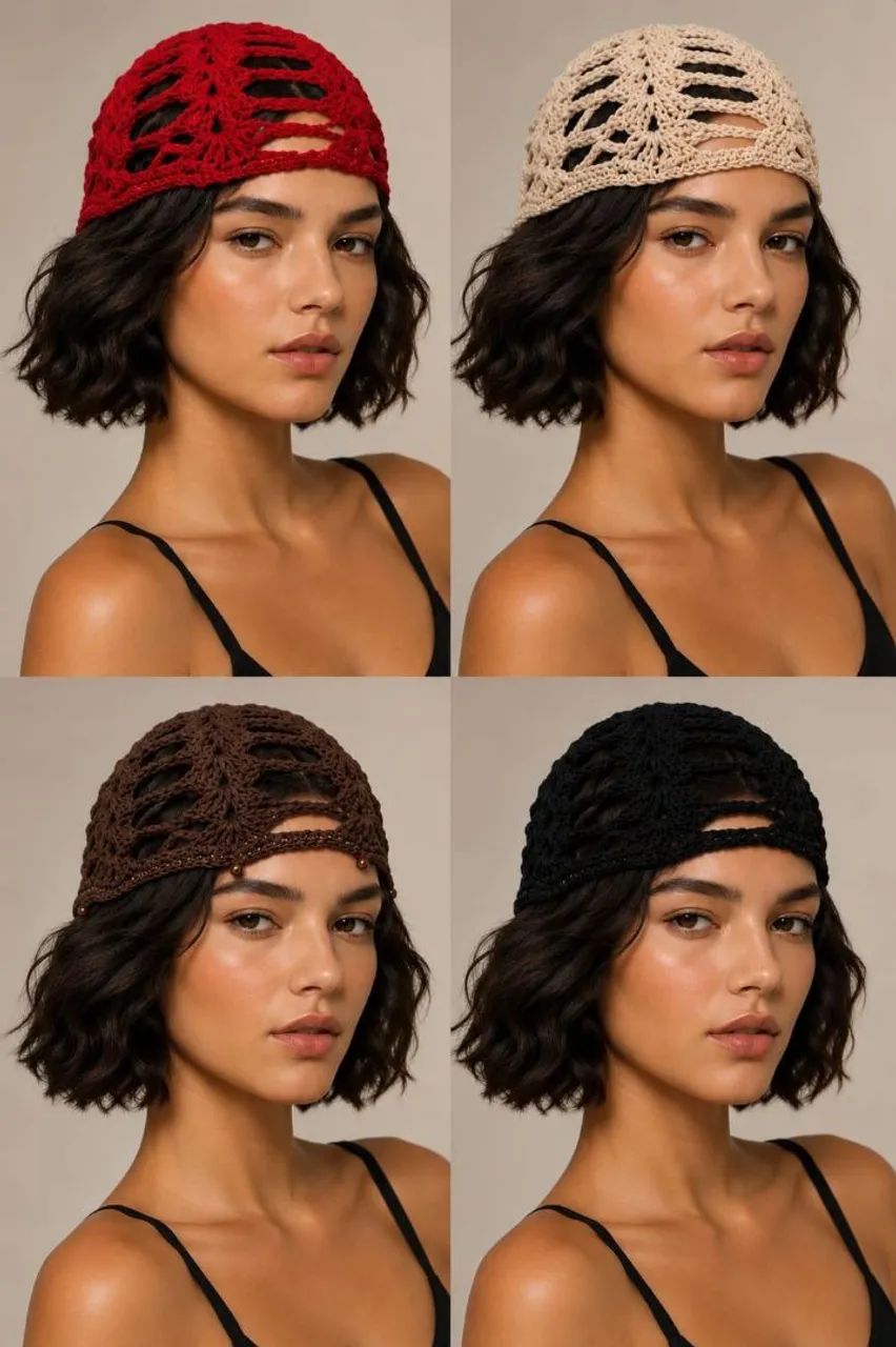 Touca/ Headpiece pra cabeça de crochê  - Foto 2