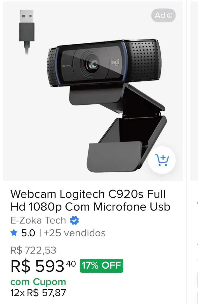 Webcam logitech c920 - Foto 2