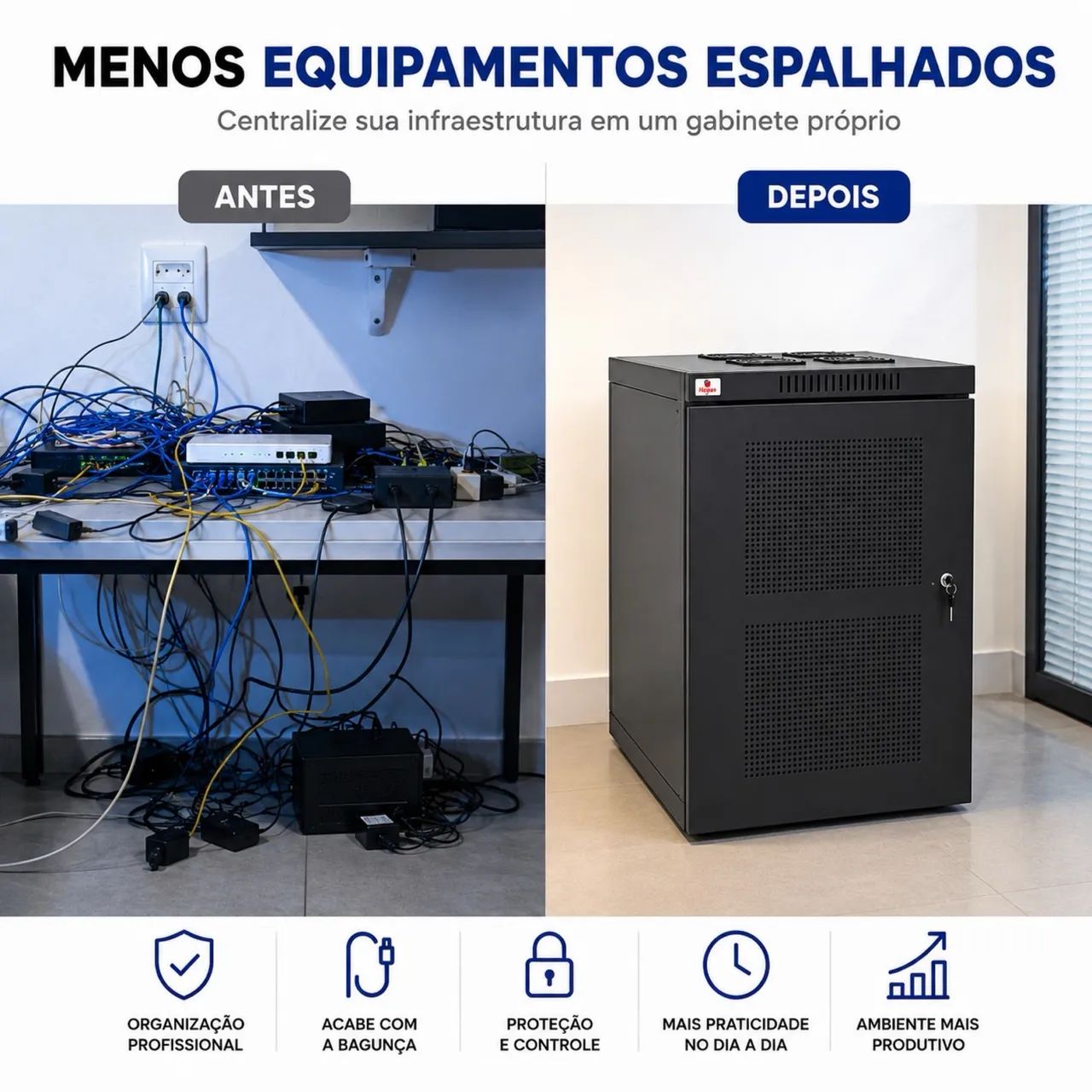 Hepso Servidor Rede Gabinete Rack 39"x23" - Foto 5