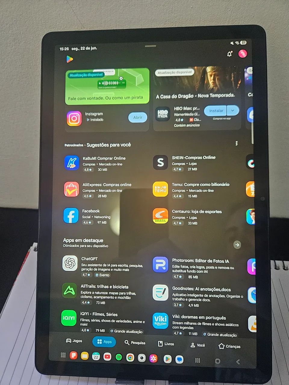 Galaxy Tab A9+ com capinha e caneta  - Foto 4