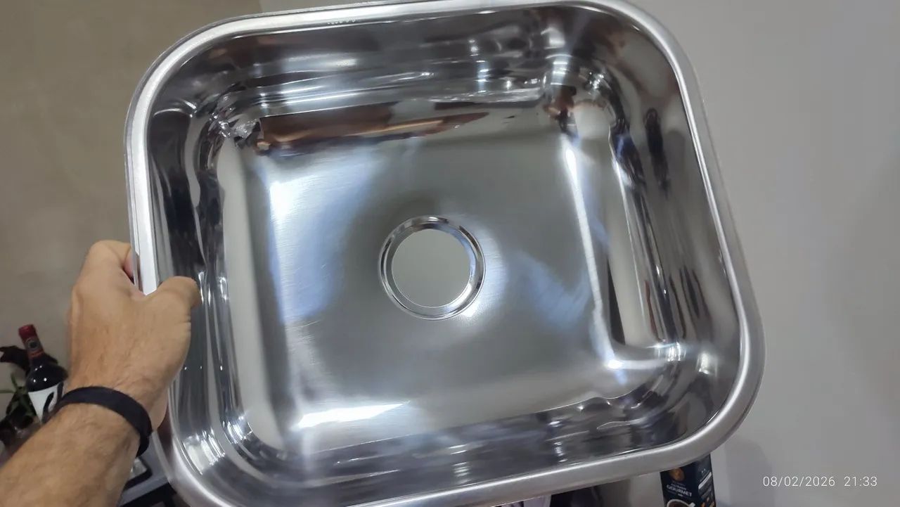 2 Cuba inox espelhada 40 x 34 x 14