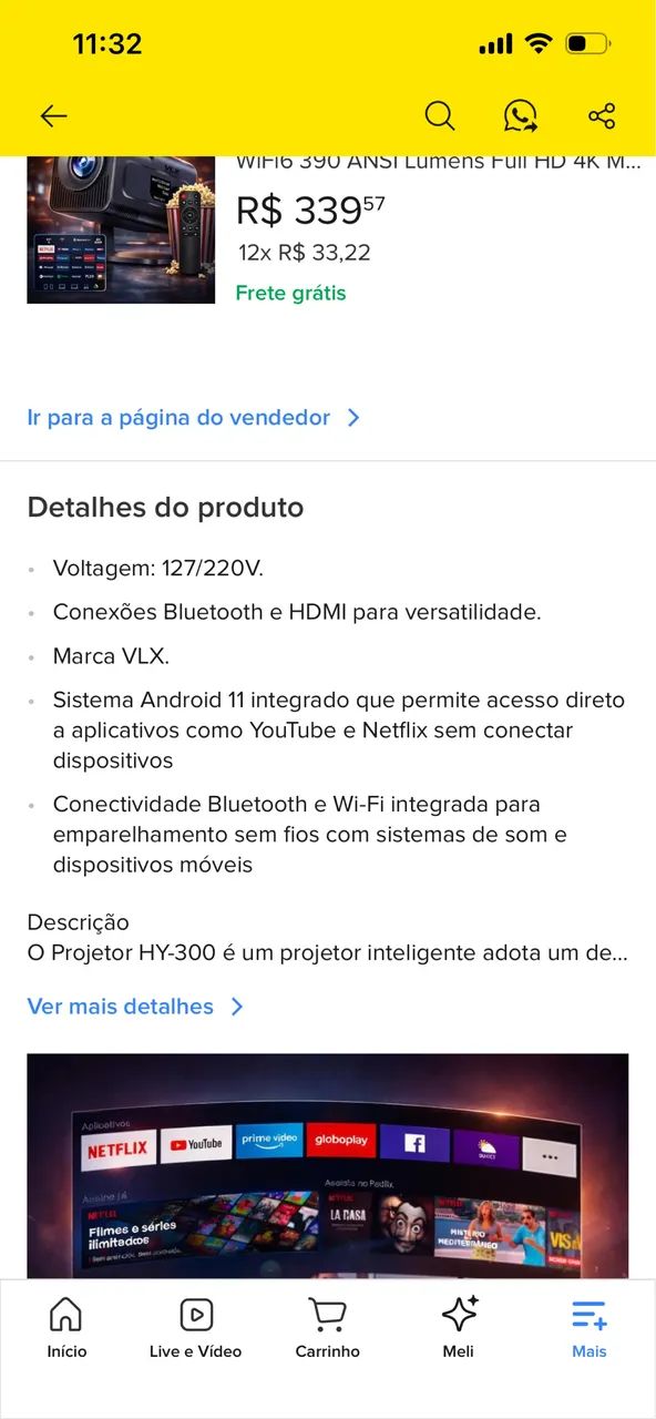 Projetor HY300 smart full hd - Foto 5