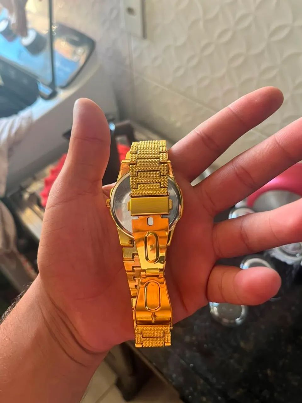 Relógio de Quartzo Diamante Dourado  - Foto 2