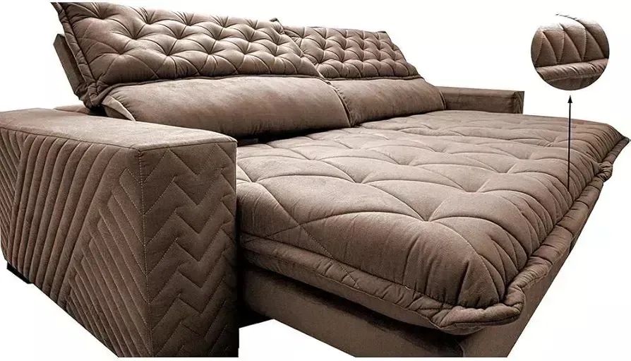 Sofá Retrátil e Reclinável 2,95m Molas Ensacadas Cama inBox Spazus - Foto 5