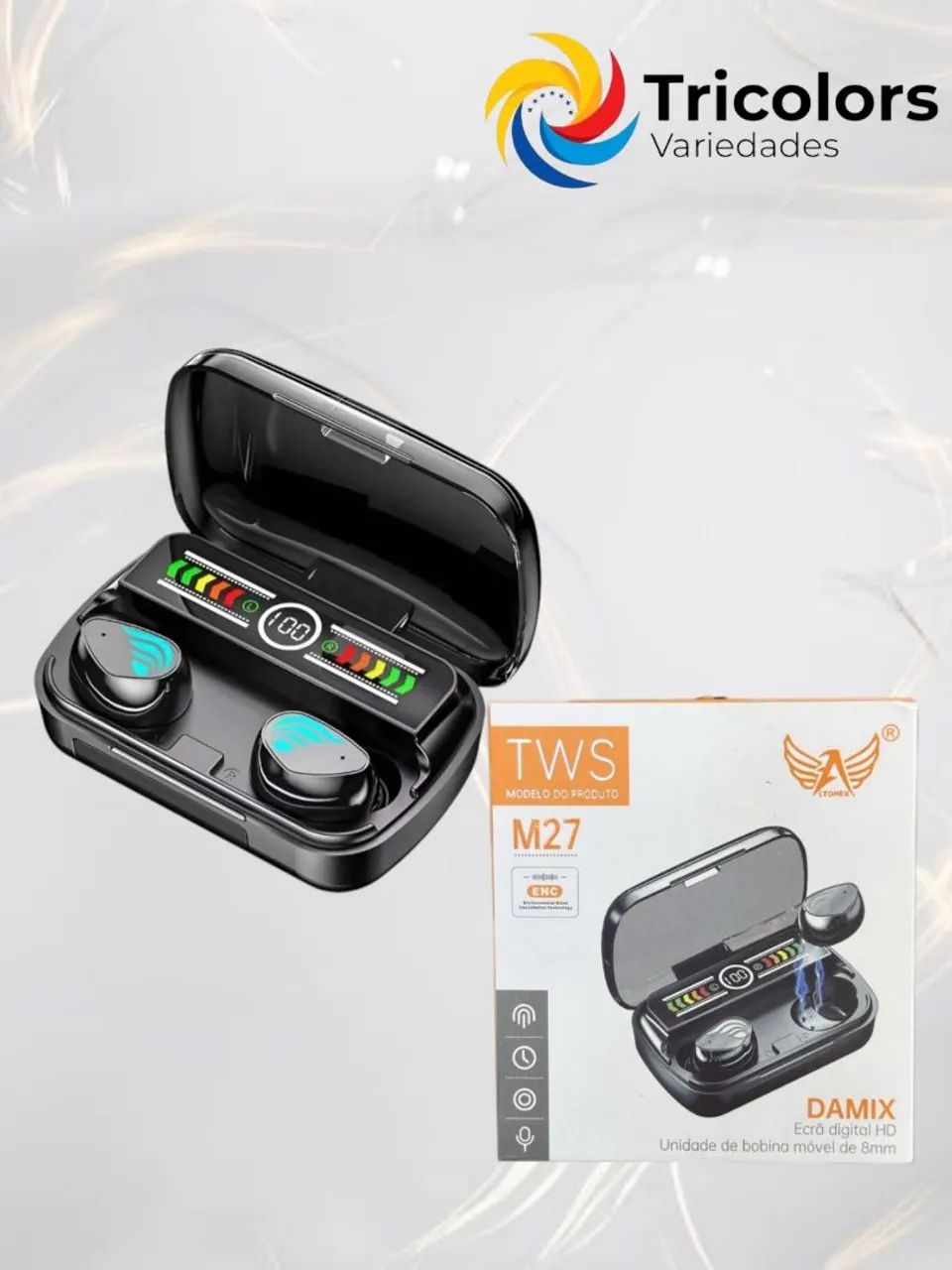 Fone de ouvido Bluetooth TWS M27 DAMIX