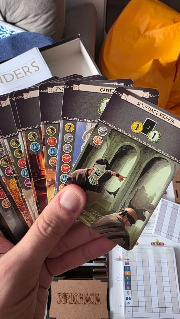 7 Wonders + Armada + Líderes + Cidades + Insert MDF boardgame jogo de tabuleiro - Foto 3