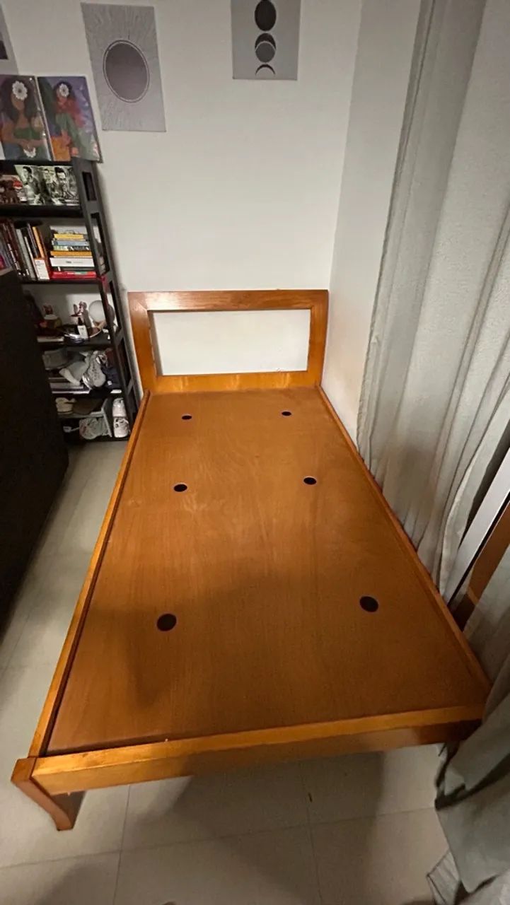 Cama solteiro king de madeira de verdade  - Foto 2