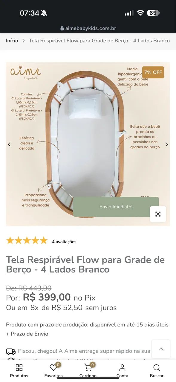 Berço evolutivo 3 em 1 com tela de proteção  - Foto 5