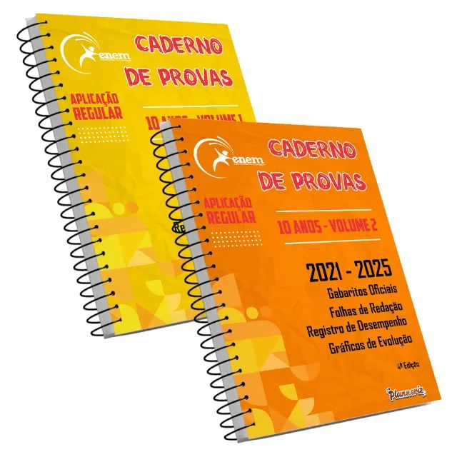 Planneriz | 2 Cadernos De Provas Enem 10 Anos (2016-2025)