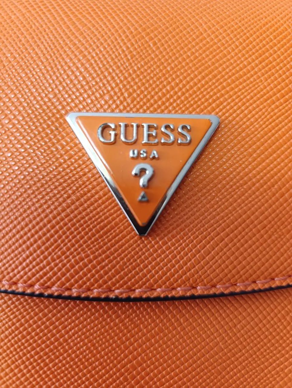 Bolsa Guess Couro Laranja - Foto 3