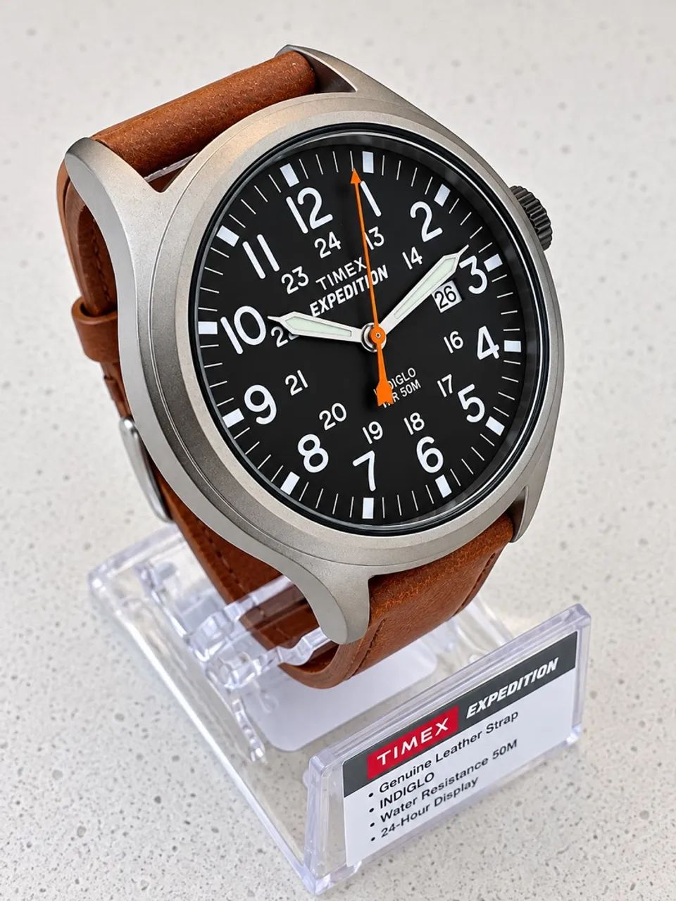 Relógio Timex Expedition Scout 40mm prata e couro - Foto 2