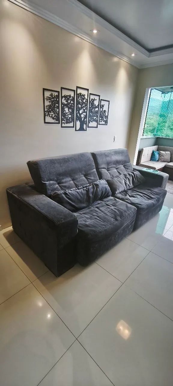 Sofá Retrátil e Reclinável - 2,30m (Cinza)