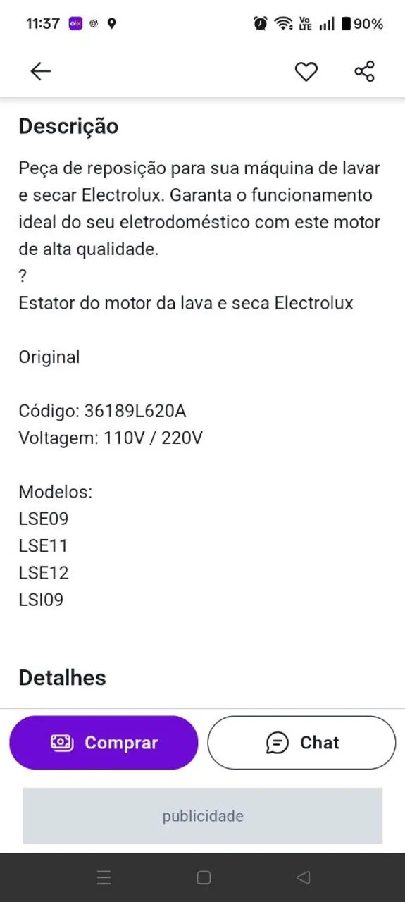 Motor lava e seca Electrolux  - Foto 4