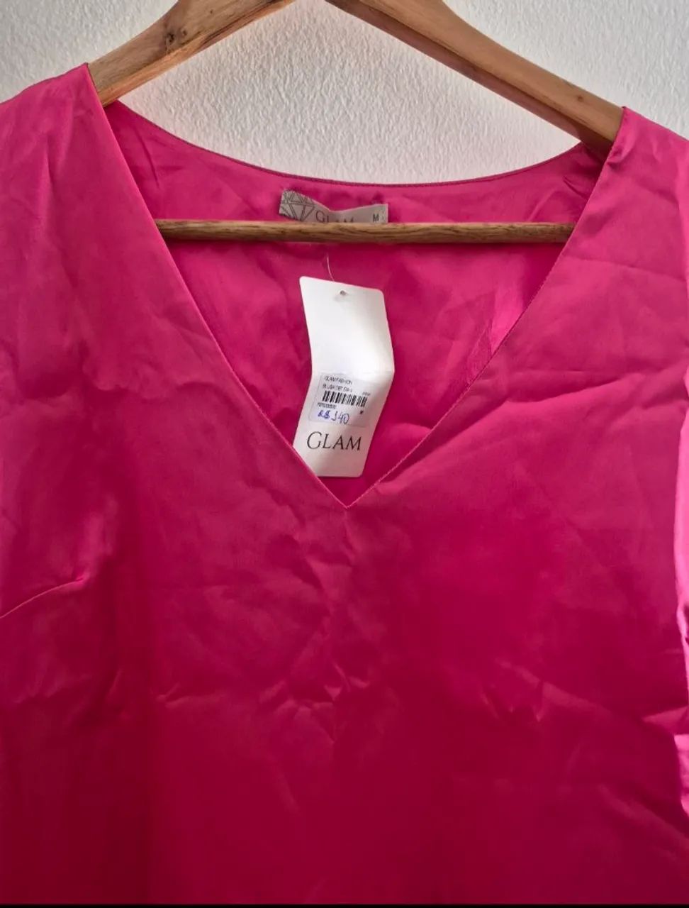 Blusa pink em cetim nova - Foto 2