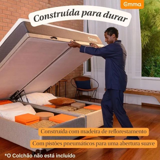 Cama Baú Emma Queen Bipartida - Foto 5