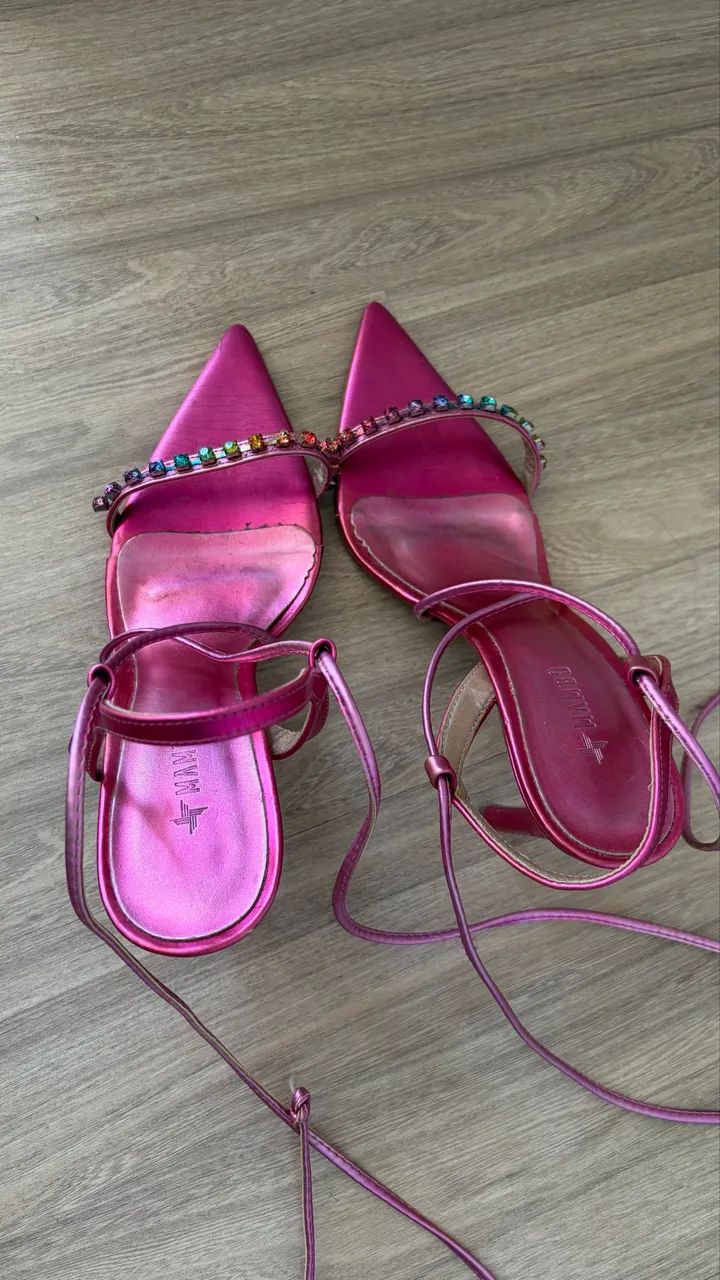 SANDÁLIA DE AALTO ROSA PINK COM AMARRAÇÃO  - Foto 3