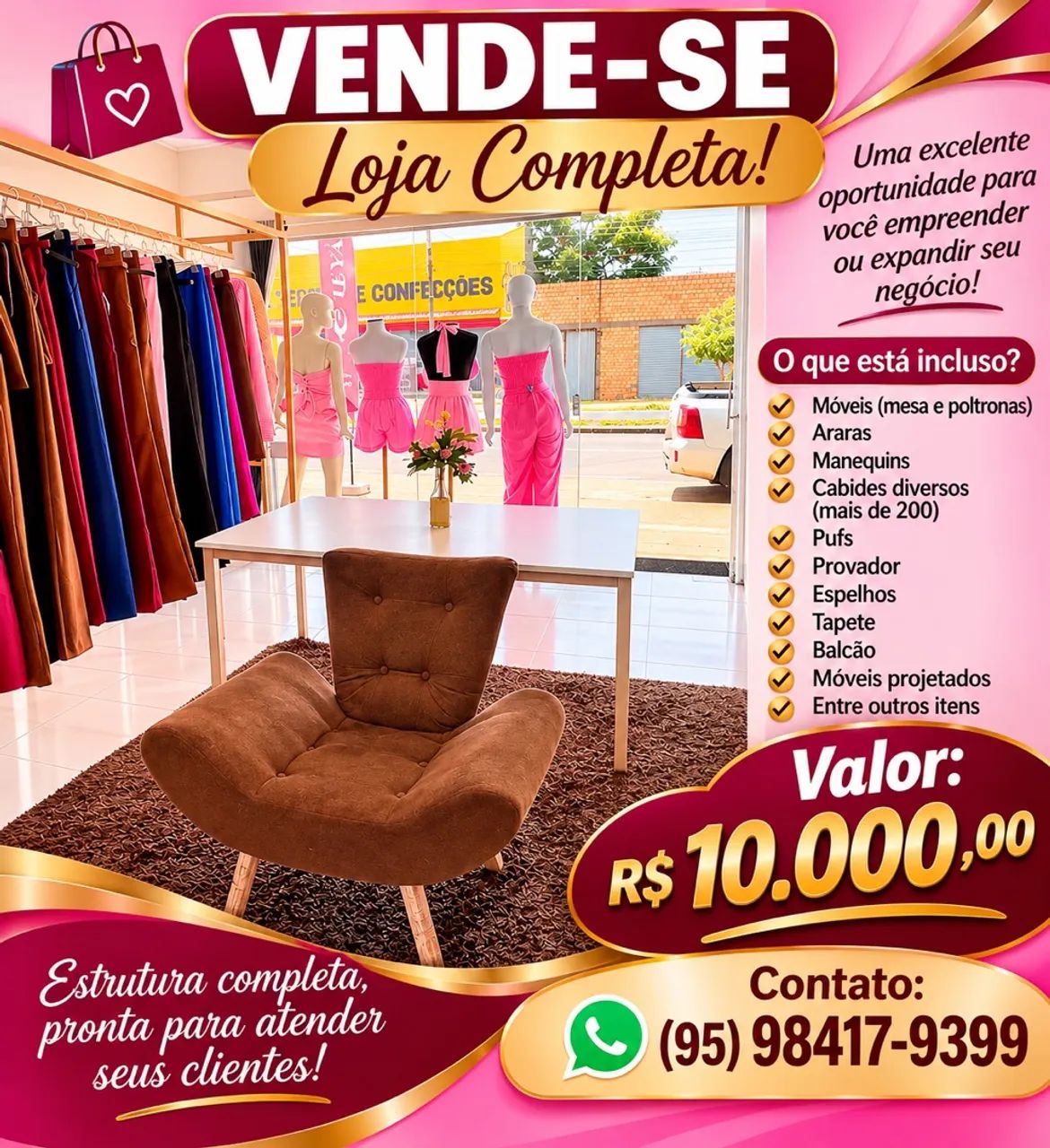 Vende-se móveis para loja completa