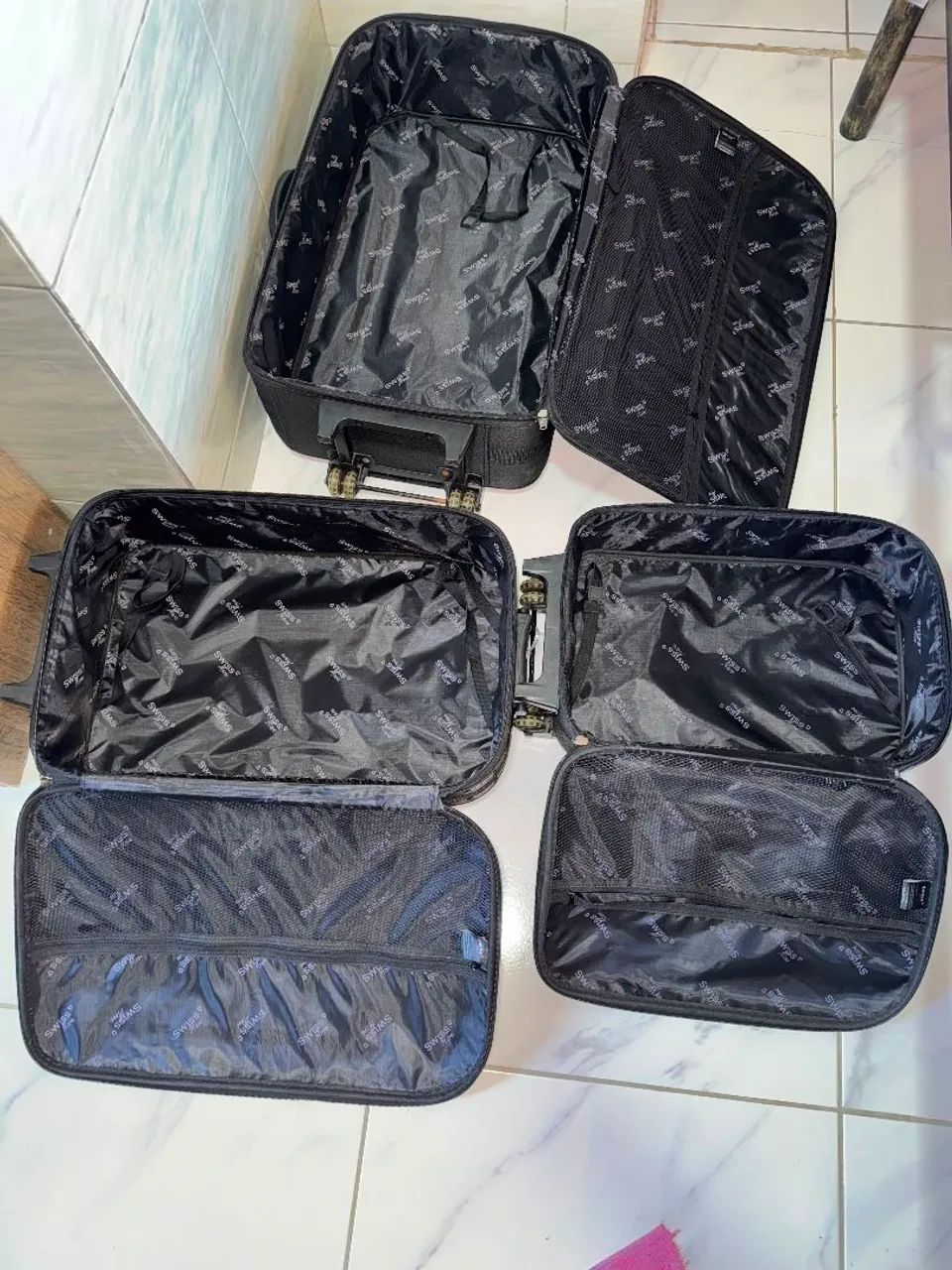 Kit 3 malas de viagem com alça  - Foto 5