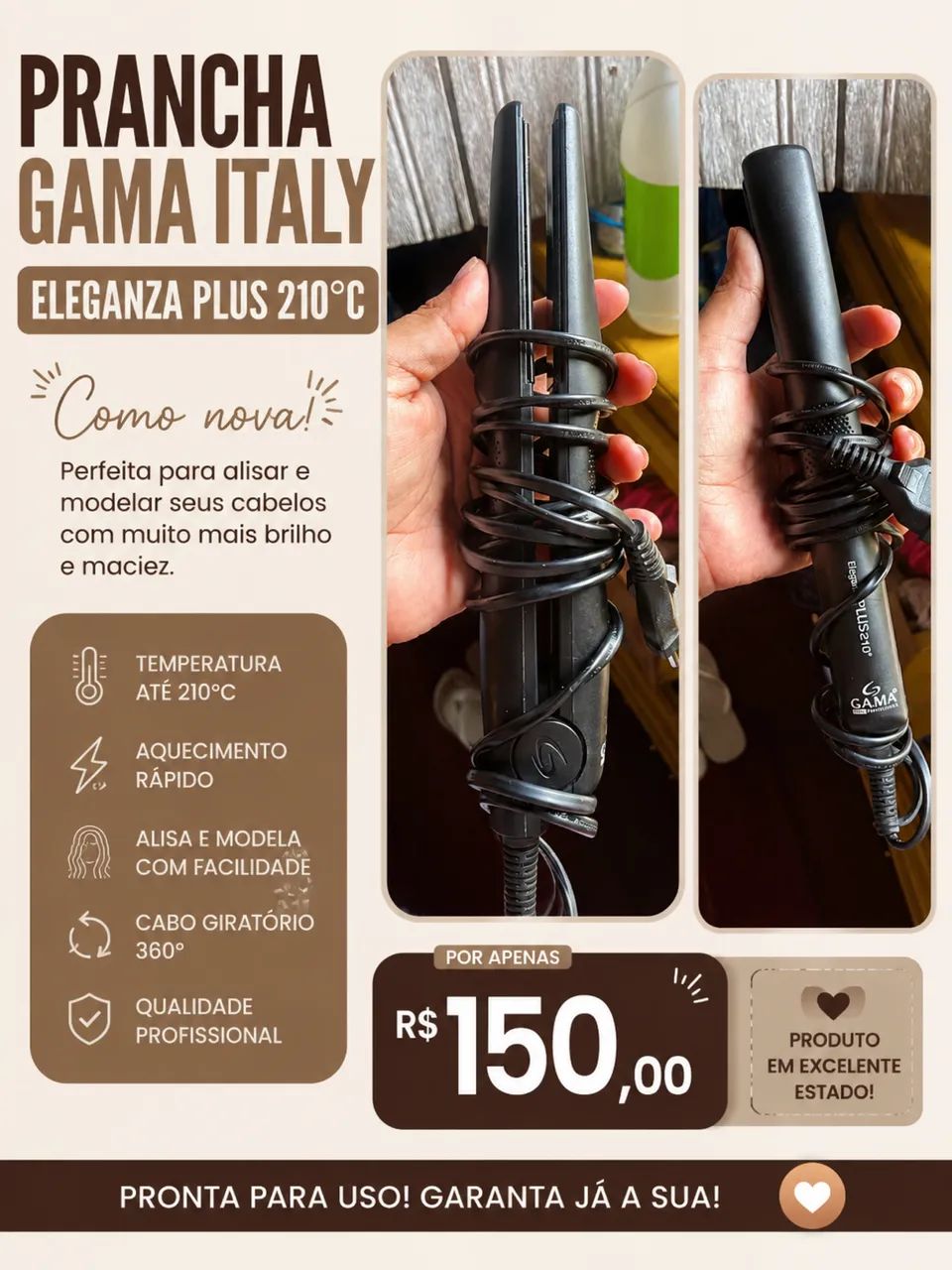 Prancha de cabelo Gama 