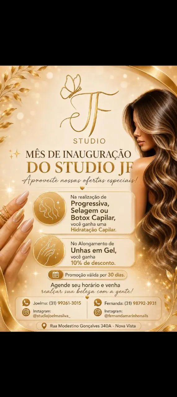 Studio JF inauguração dia 01/08 nova vis