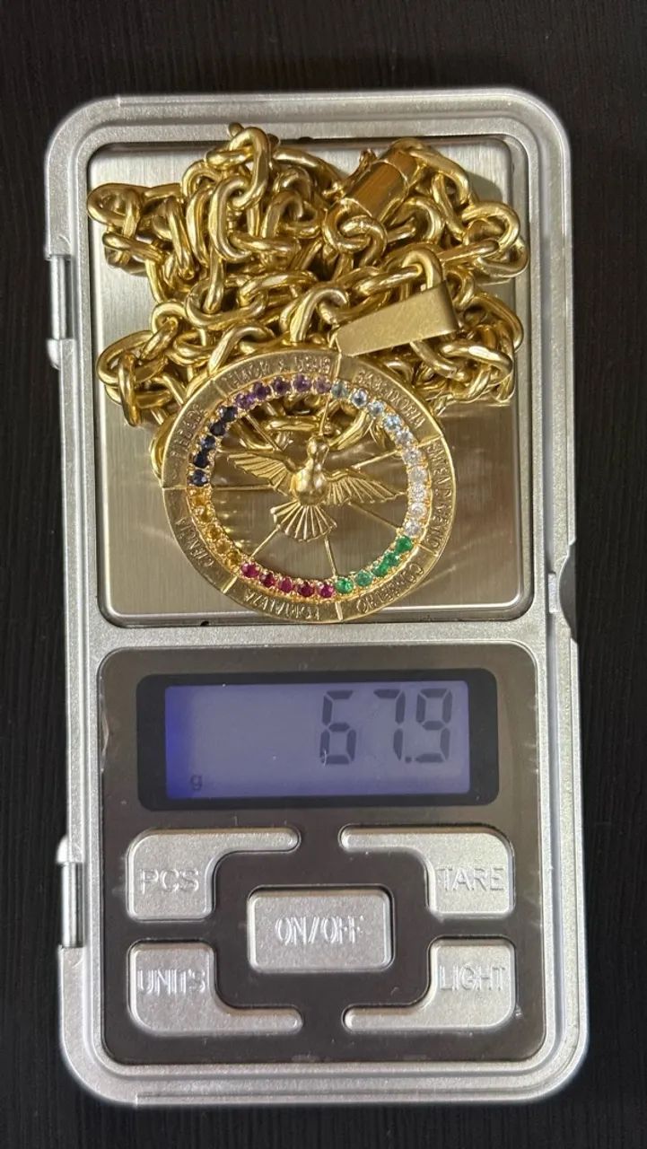 Corrente em Ouro 18 k Maciça com Pingente - Foto 4