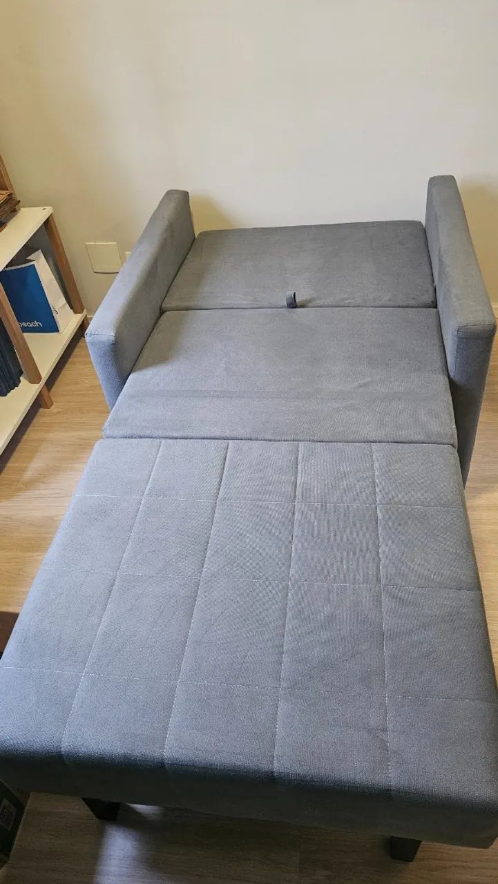 Mobly Single Sofa Bed - Gray Suede - Like New441140324966092801