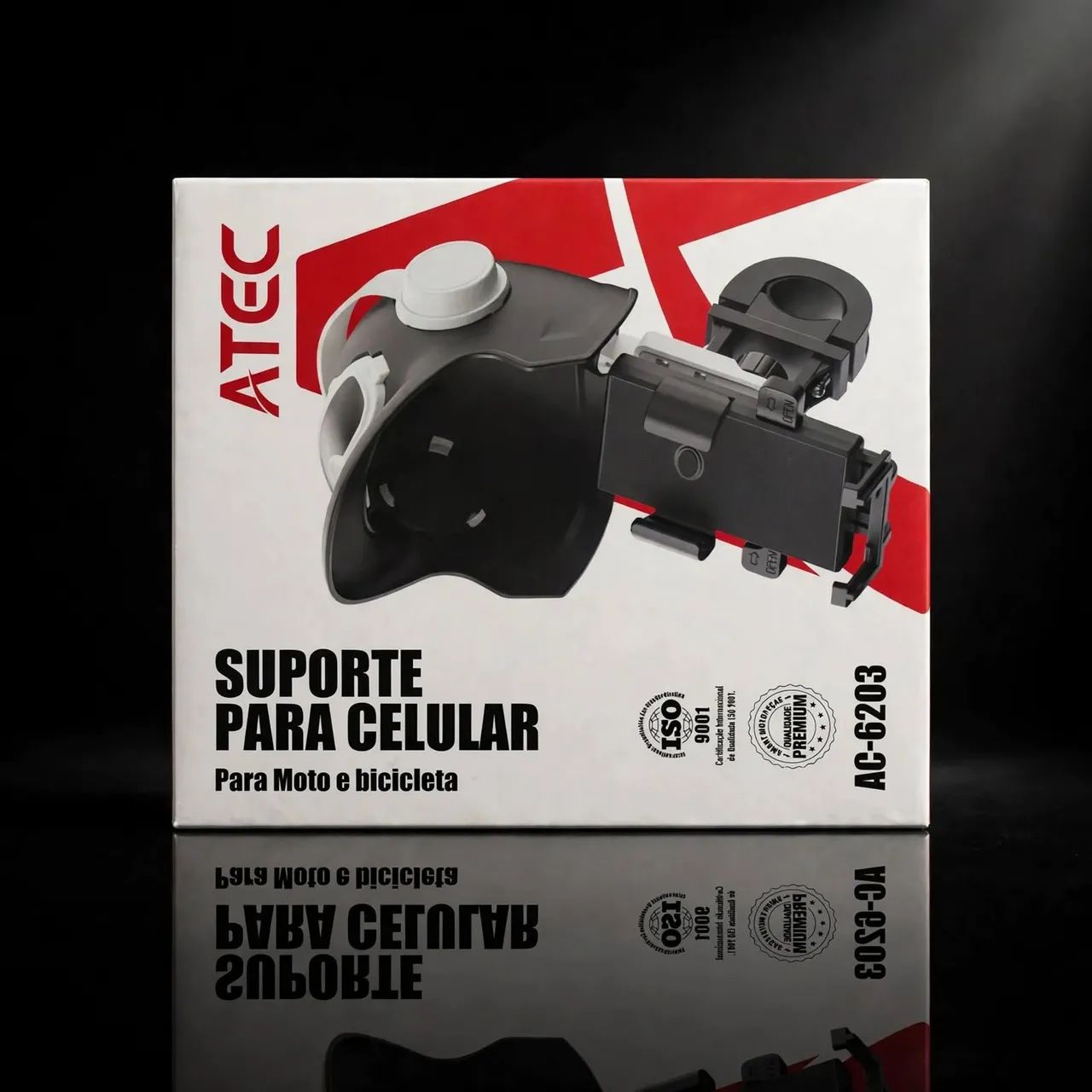 SUPORTE CELULAR MOTO COM CAPACETE 