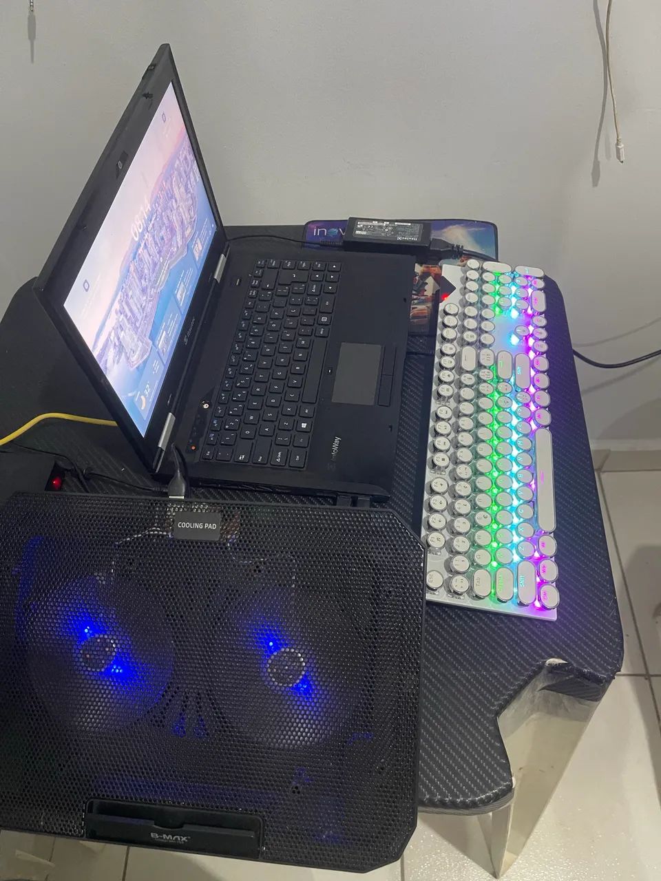 Notebook para escritório com teclado Gamer e base - Foto 3