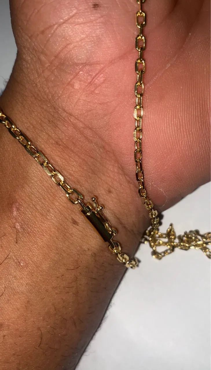 Corrente banhada a ouro 18k de verdade  - Foto 2