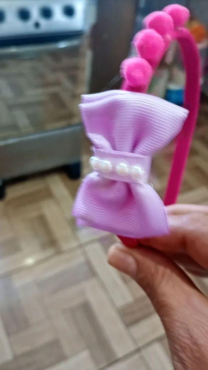 kit 2 tiara rosa e pink  - Foto 2