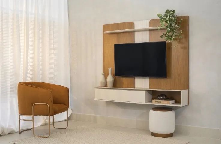 Painel Sala Milano 160 Nature e Off White - Foto 2