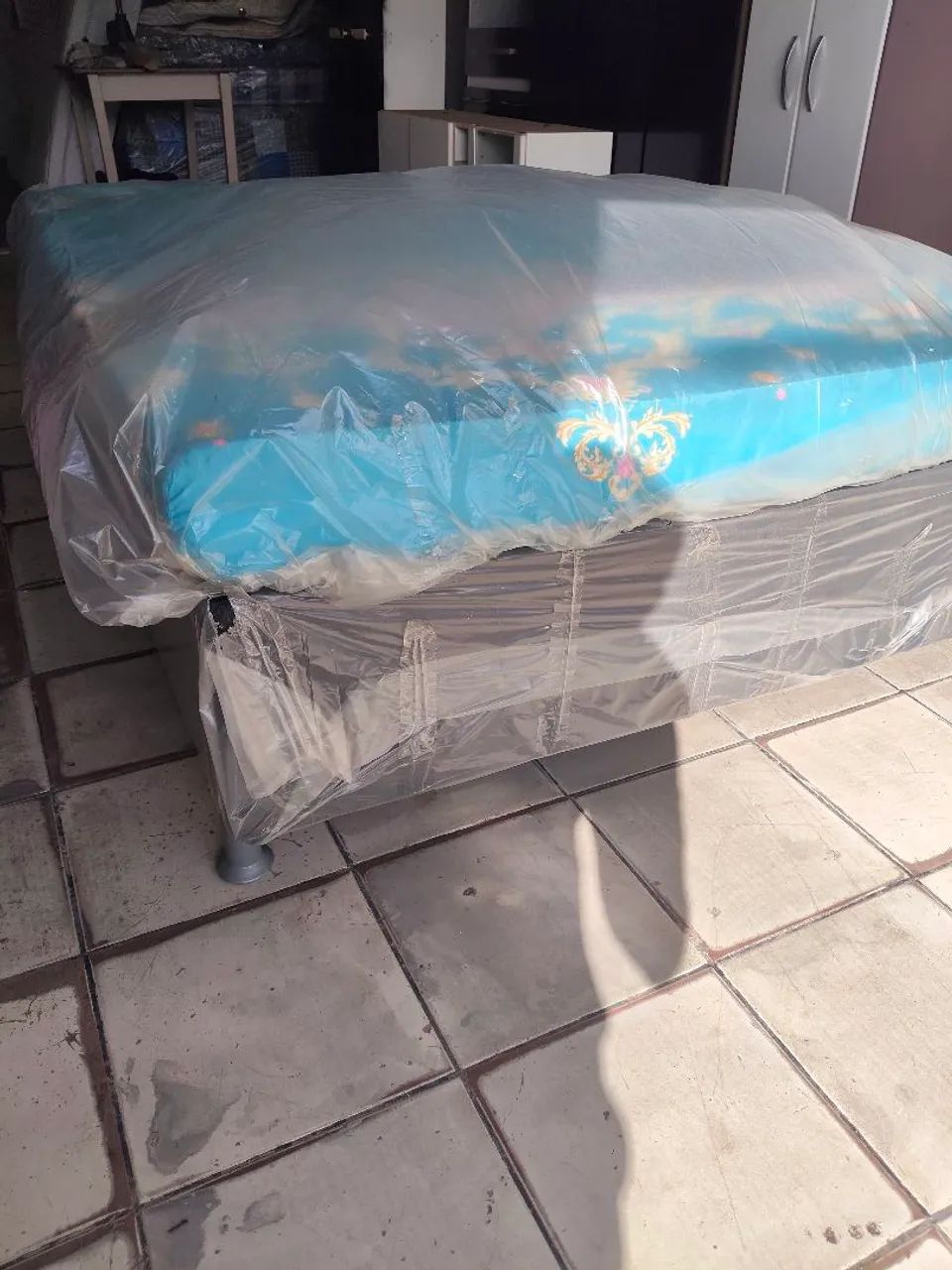 CAMA BOX BASE E COLCHÃO CASAL