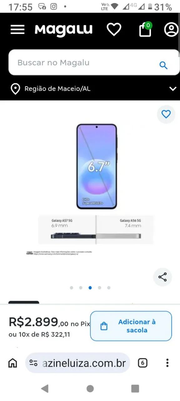 Galaxy A57 5g 256 gigas novo nunca usado  - Foto 4