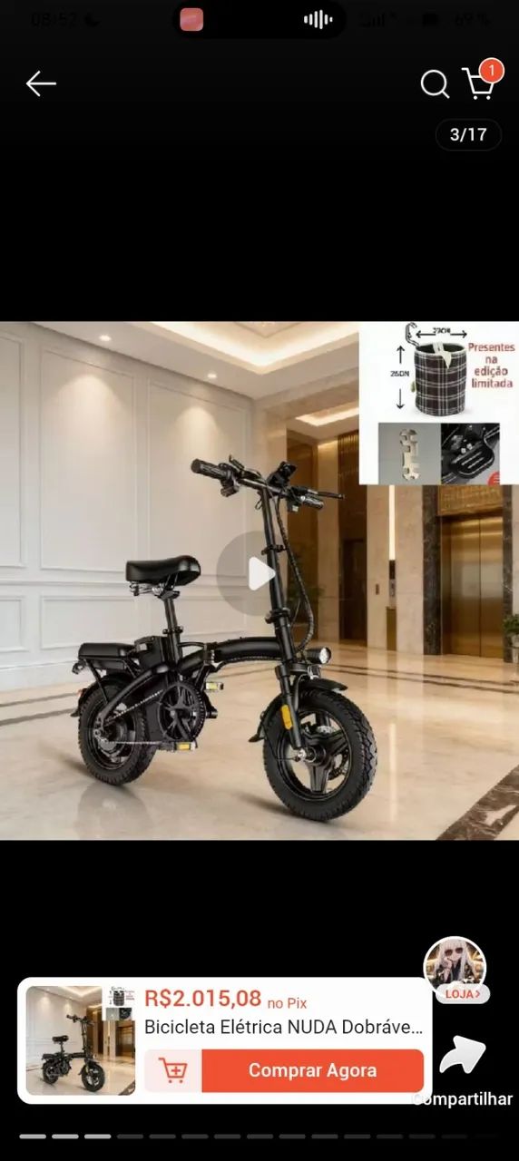 Bicicleta elétrica com pedal assistido - Foto 2