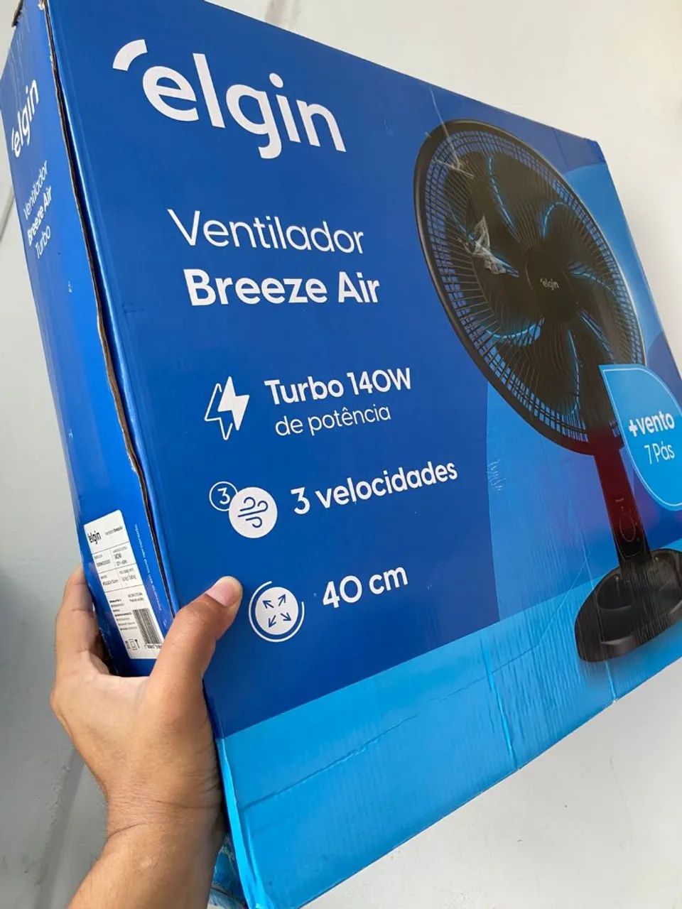 *Ventilador Breeze Air Turbo 140W 3 Velocidades 7 Pás 40 Cm Elgin*