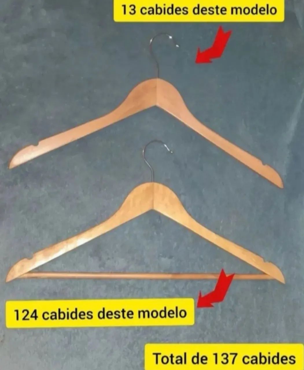 Cabides de madeira closet guarda roupa loja - Foto 2