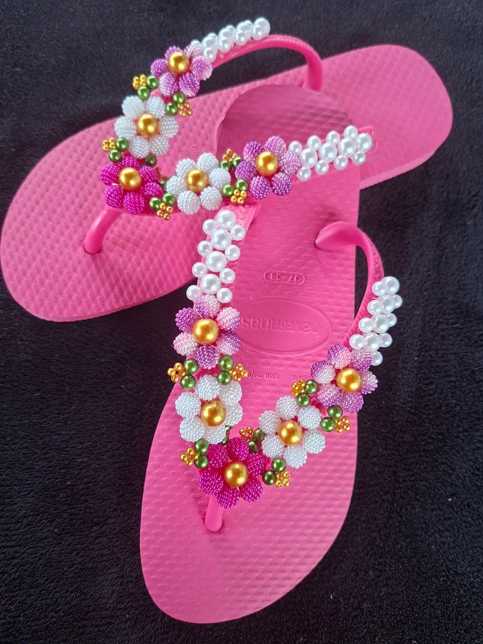 Havaianas original personalizadas com pérolas - Foto 4