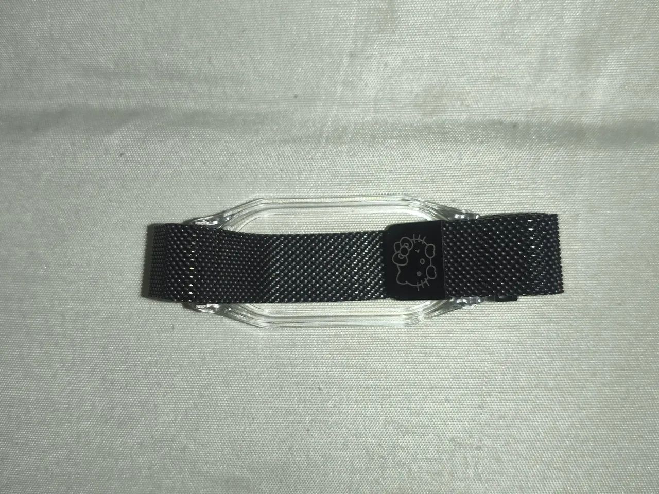 Pulseira para MiBand 9 Preta Magnética Hello Kitty