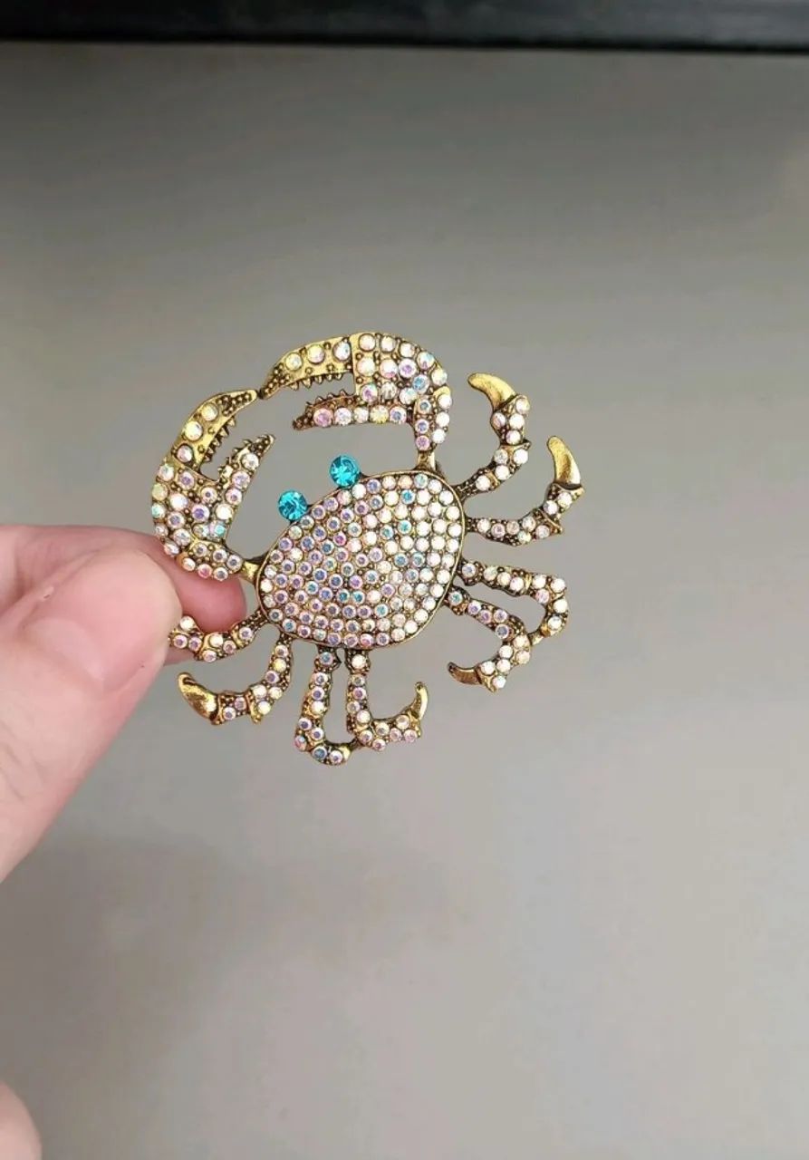 Broche de Caranguejo com Strass (novo) - Foto 3