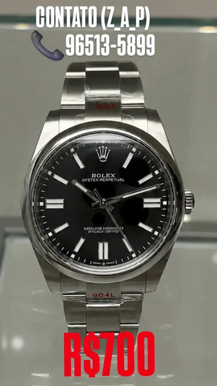 Relógio ROLEX AUTOMÁTICO- OYSTER MOSTRADOR PRETO  - Foto 2