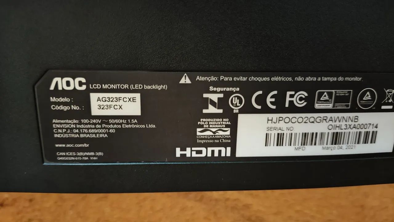AOC Gaming Monitor, 32 Inches, for Parts Removal468285910617968642