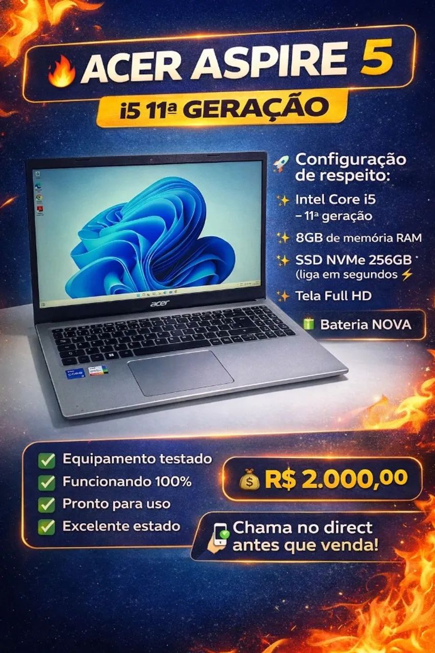 Notebook i5 11 geração