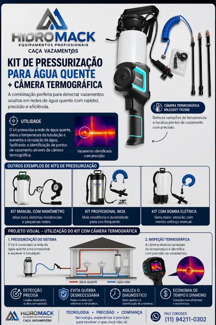 Kit pressurização Câmera termográfica 
