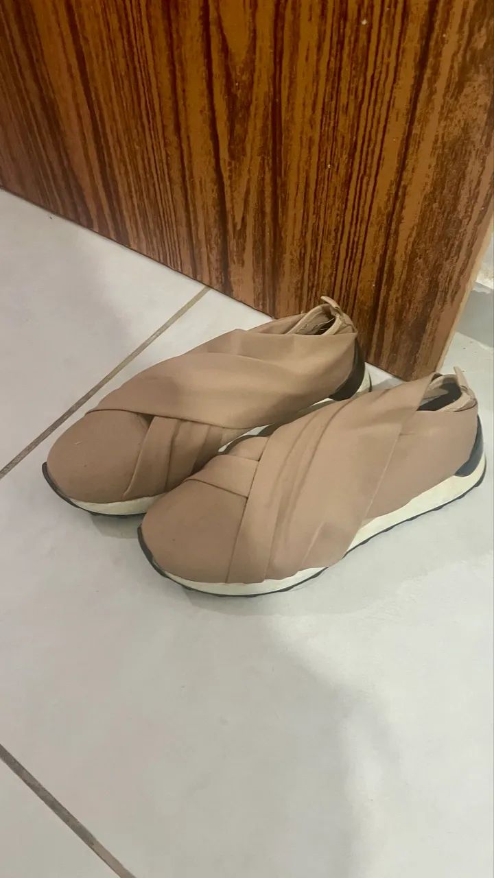 Tênis feminino usaflex bege - Foto 3