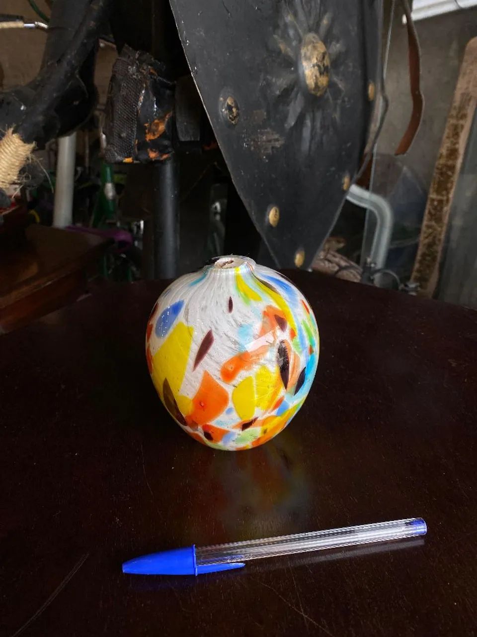 Antigo potiche em murano multicolorido (ref:284)