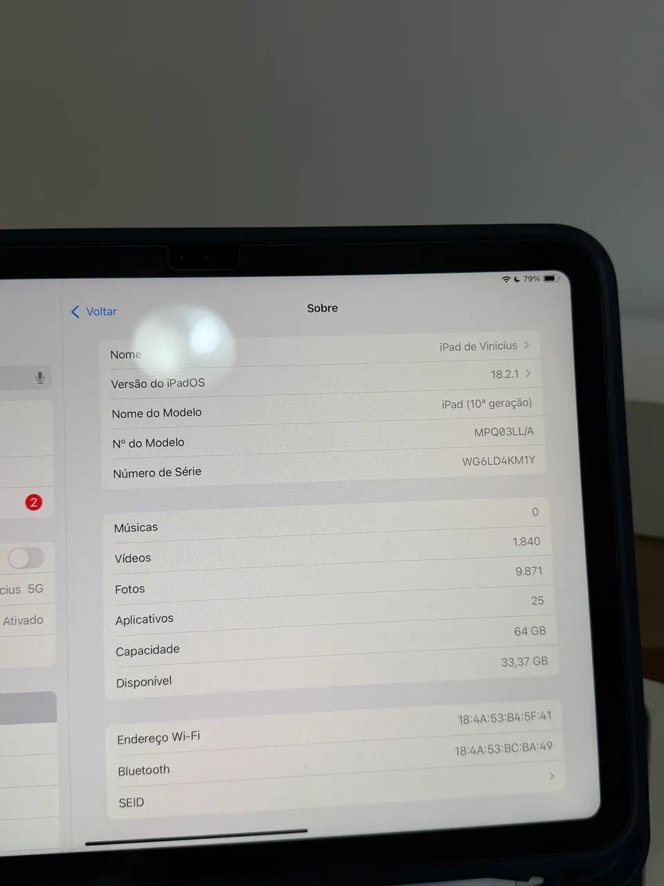 iPad 10ª Geração 64GB Silver + Apple Pencil (1ª geração) - Impecável! - Foto 2
