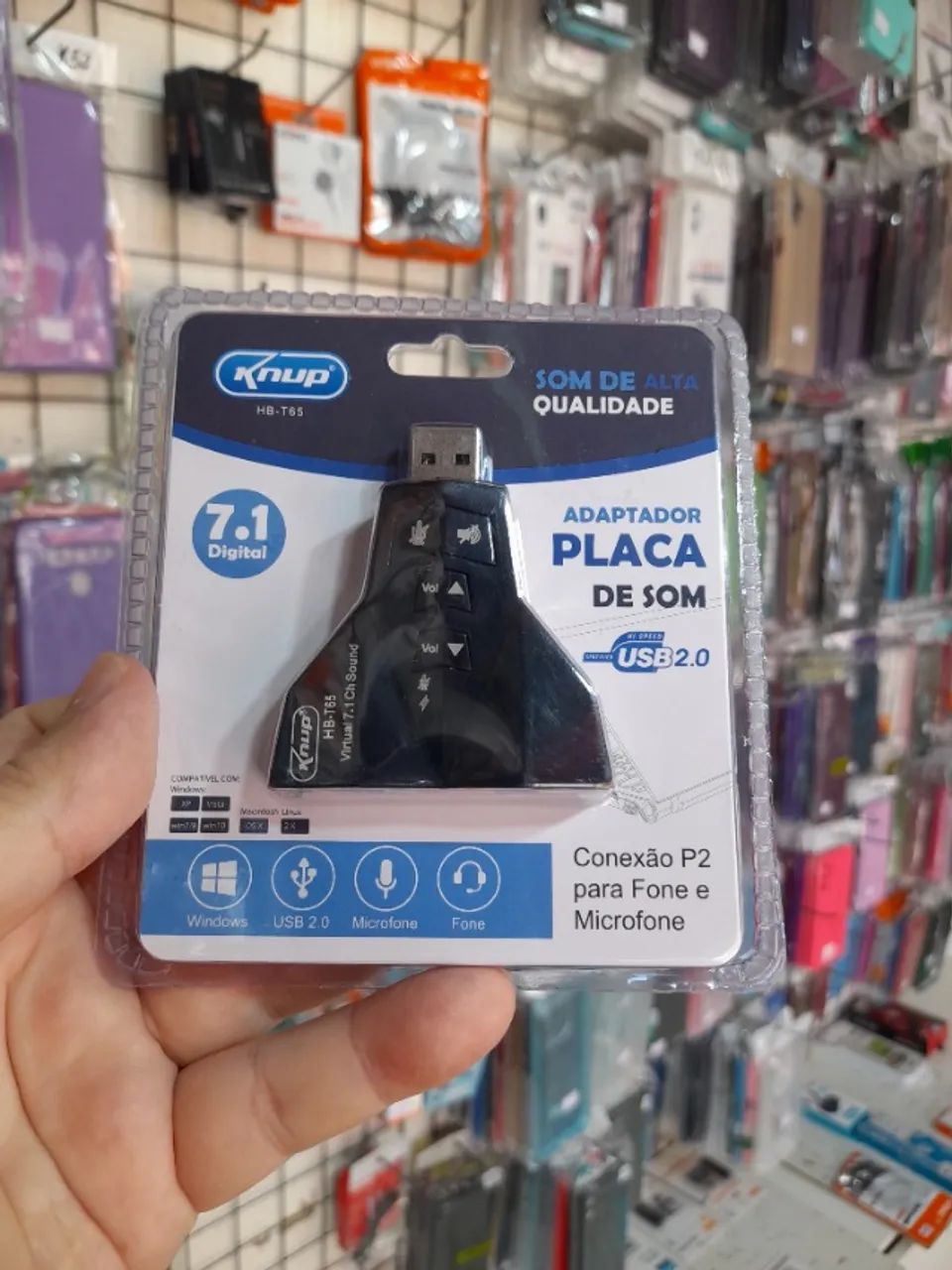 Placa de Áudio USB para Computador