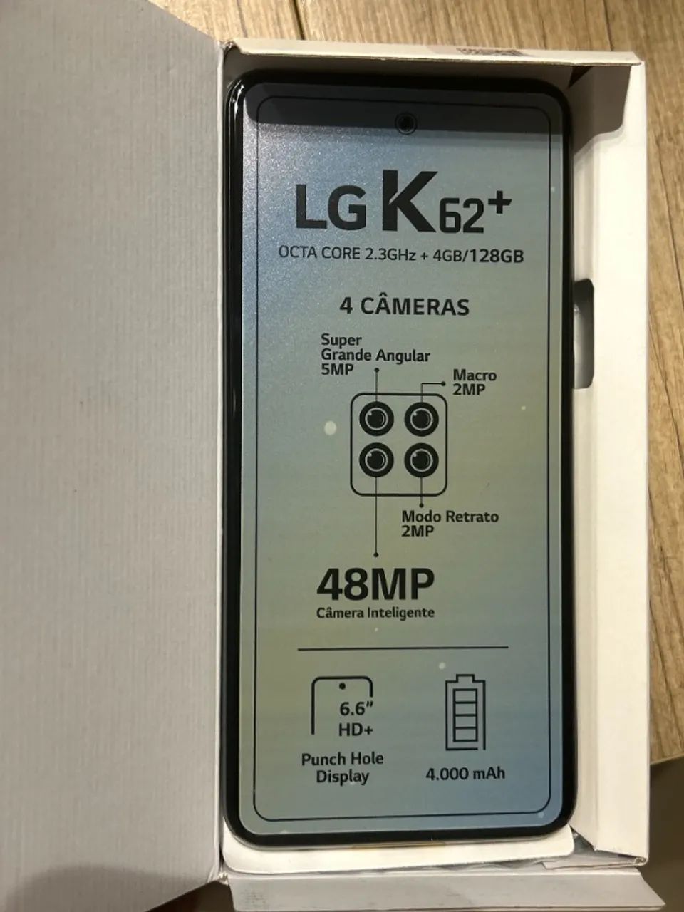 Celular BBB bom bonito barato com câmera quádrupla 48 Megapixels - 128gb LG K62+ octa-core - Foto 4