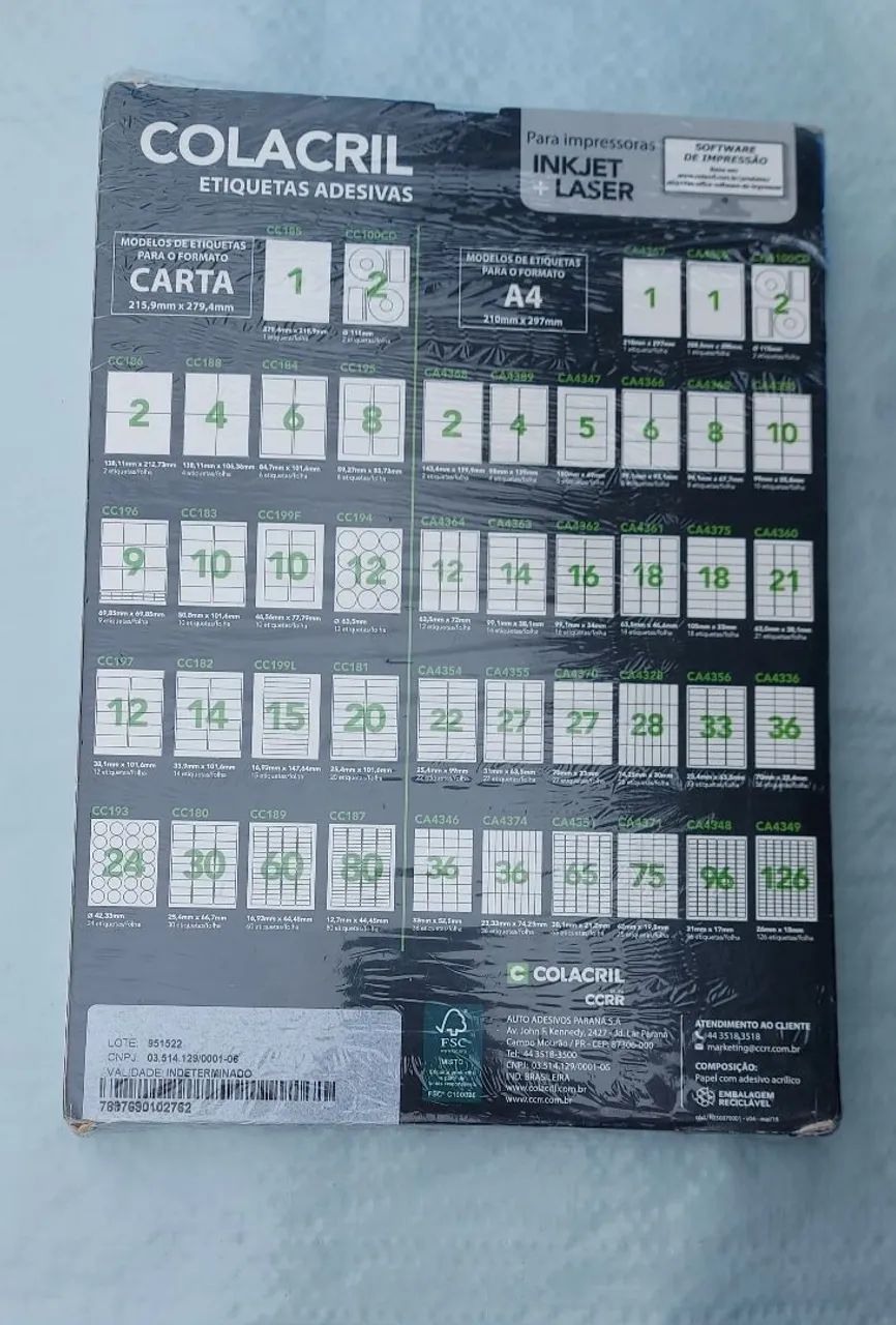 100 FOLHAS ETIQUETAS ADESIVAS - Foto 2